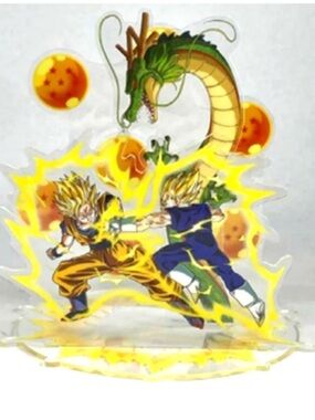 NIB Dragon Ball Z acrylic stand set from Japan featuring Son Goku and Shenron